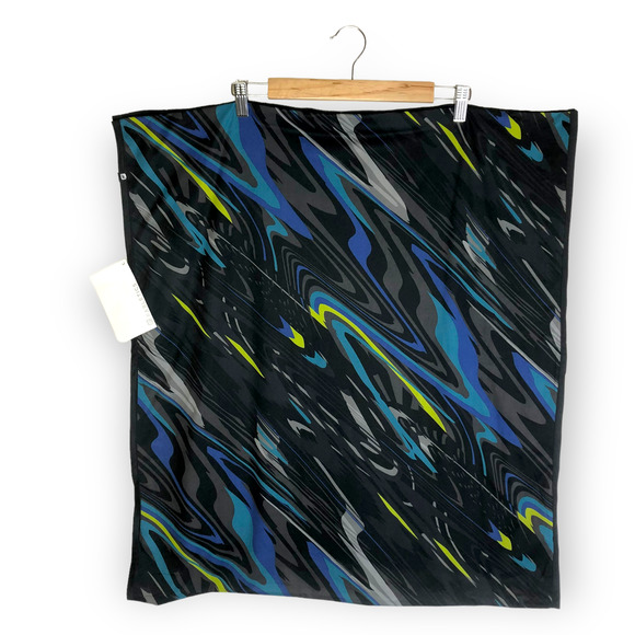 Fabletics New Luna Reversible Infinity Scarf Black Blue Gray Swirl Print - Picture 2 of 9